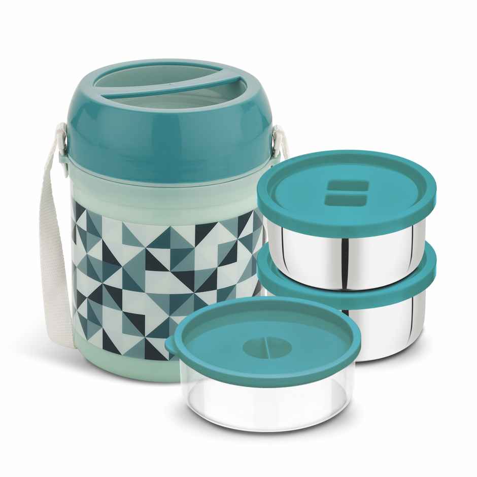 Asian Diet Meal Lunch Box With 3 Containers (Colour May Vary)