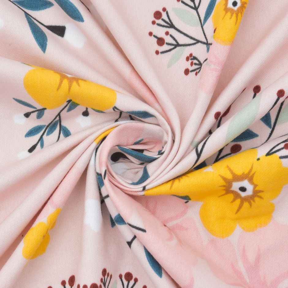 BAY6 Polyester Door Curtains - Set of 2 - (7x4 ft) - Peach