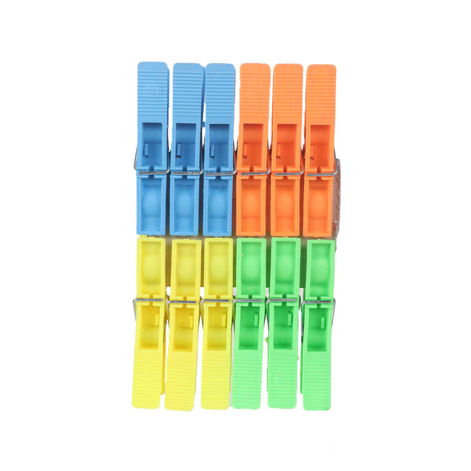 Jatin Civic Plastic Cloth Hanging Clips Set of 12 pcs | Assorted Combo