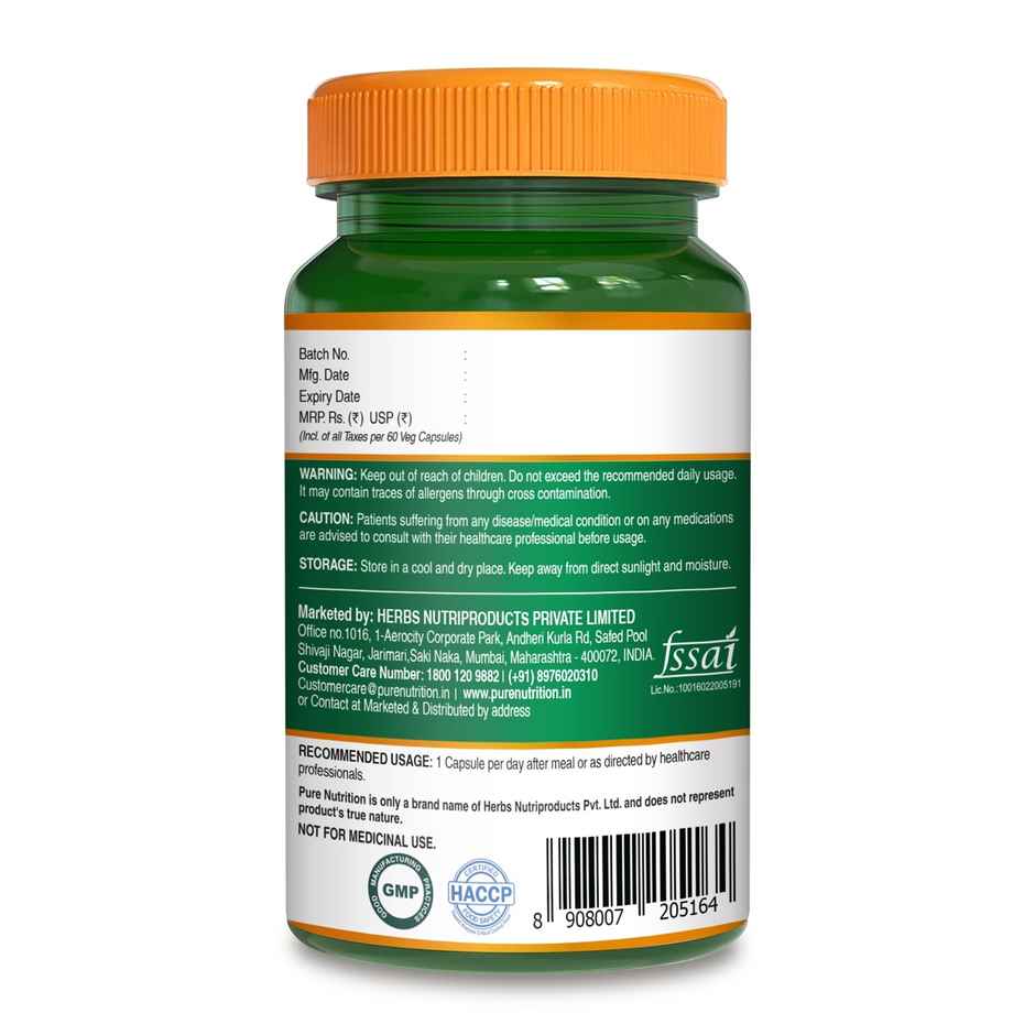 Pure Nutrition Papaya Leaf & Fruit Extract Supplement 60 VEG Capsules With Vitamin C