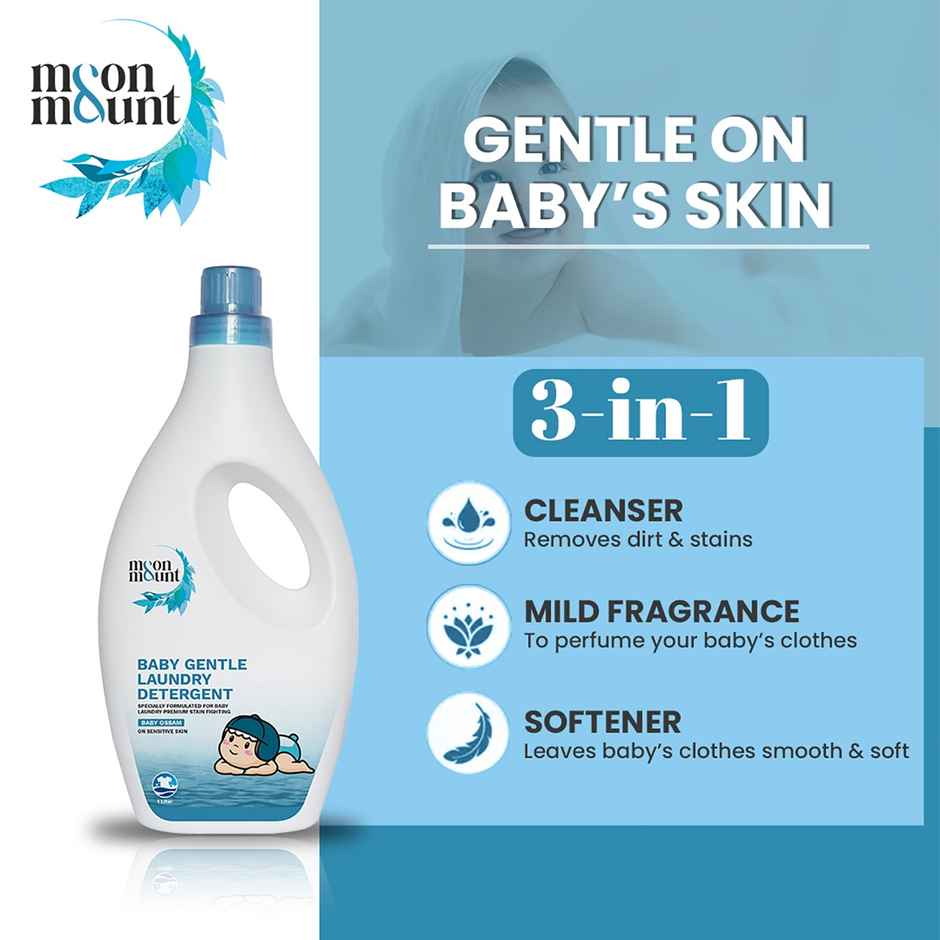 Moon And Mount Baby Laundry Liquid Detergent Washing Liquid For Baby Clothes Leaf Love (Ossam) 1 l