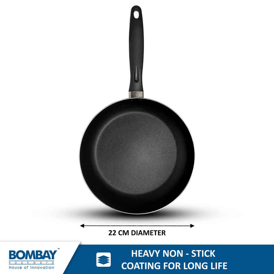 Bombay Kookware Nonstick Tapper Fry Pan - 22 cm