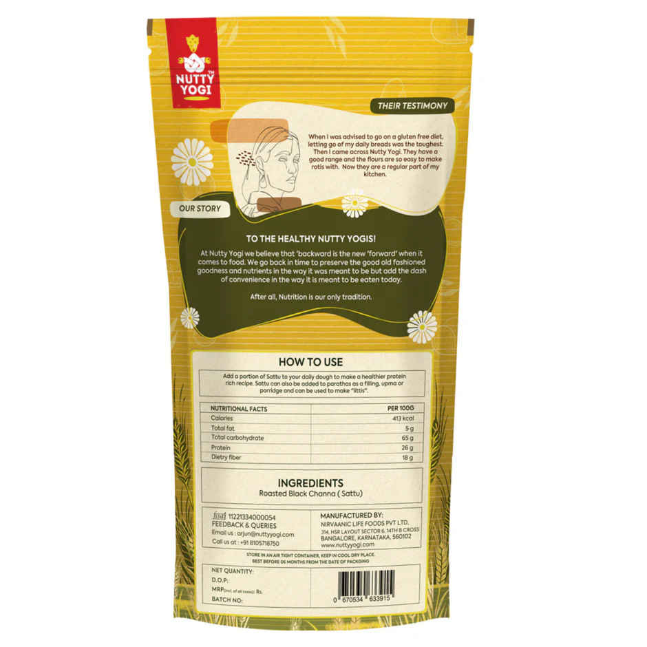 Nutty Yogi Black Chana Sattu Flour