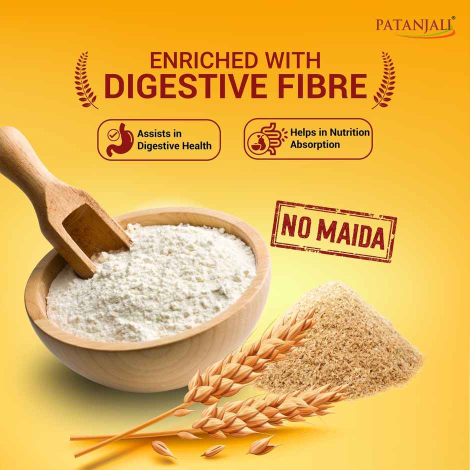 Patanjali Wheat Flour Atta With Bran | Traditional Chakki Gehu Atta | For Soft and Fluffy Roti