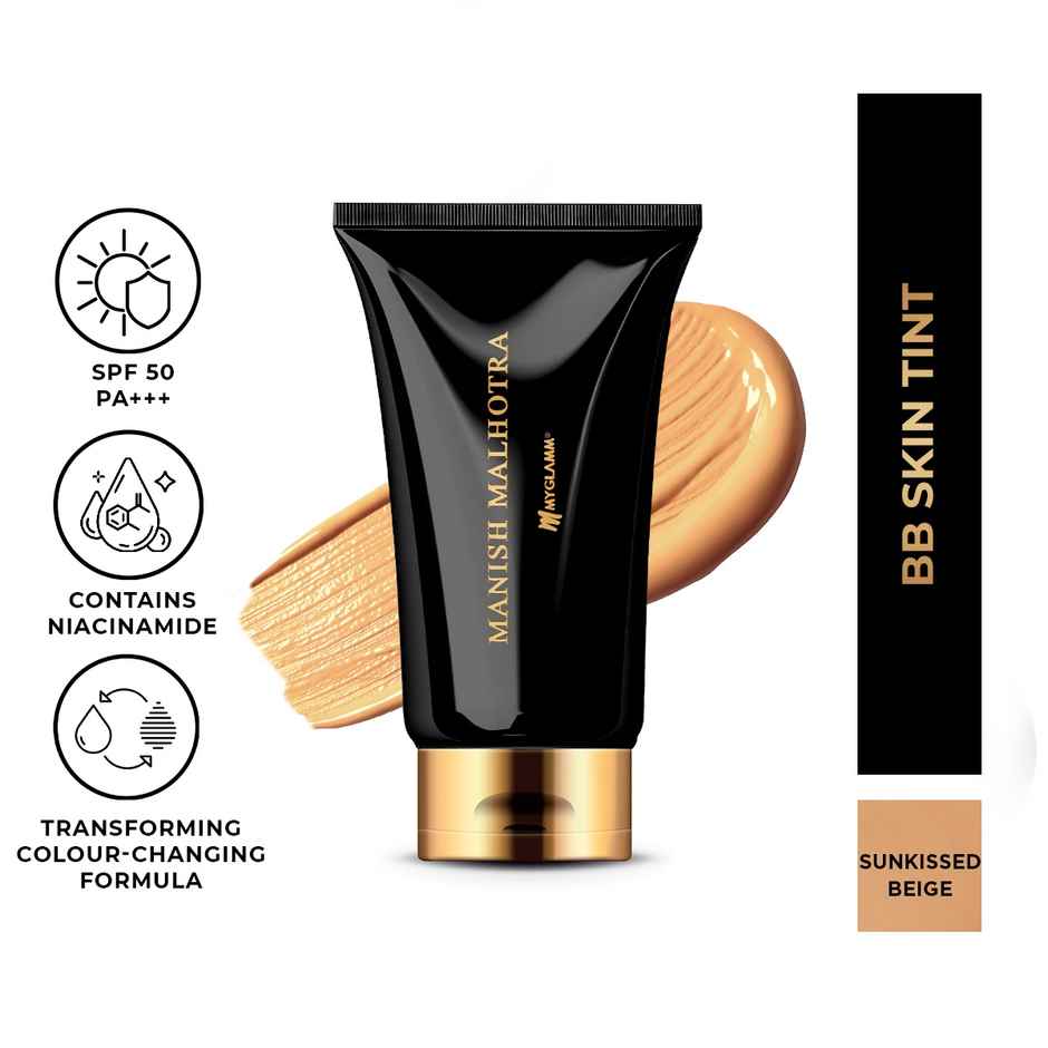 Manish Malhotra BB Skin Tint for Makeup | SPF 50 PA+++ | Adapts to you Skin Tone | Sunkissed Beige