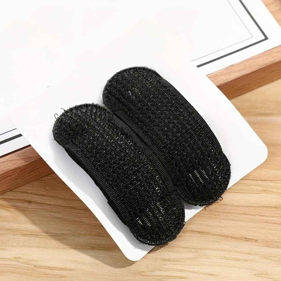Chronex 2 Pcs Puff Head Cushion Hair Clip Pads | Fluffy Sponge Pins For Bun Volume | Black