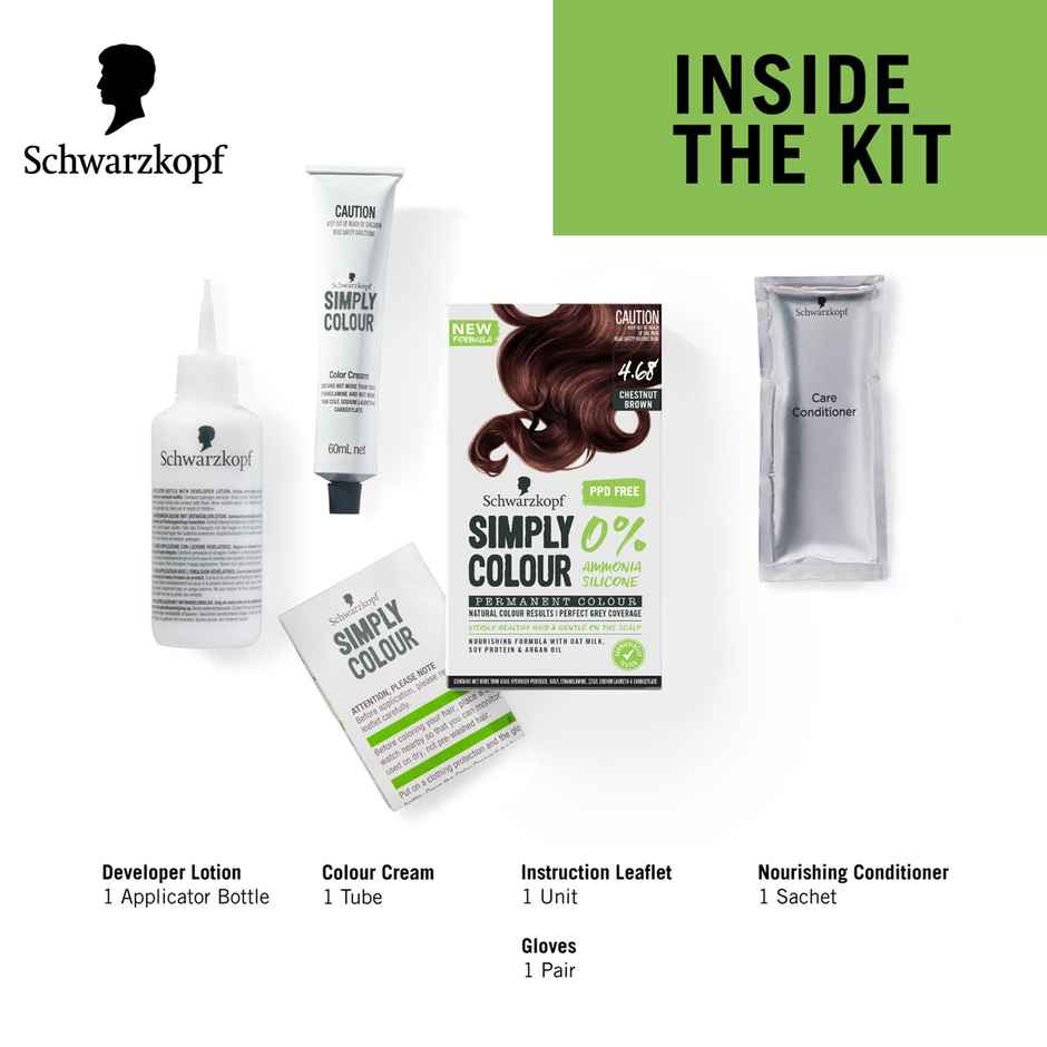 Schwarzkopf Simply Color Permanent Hair Colour 4-68 Chestnut Brown