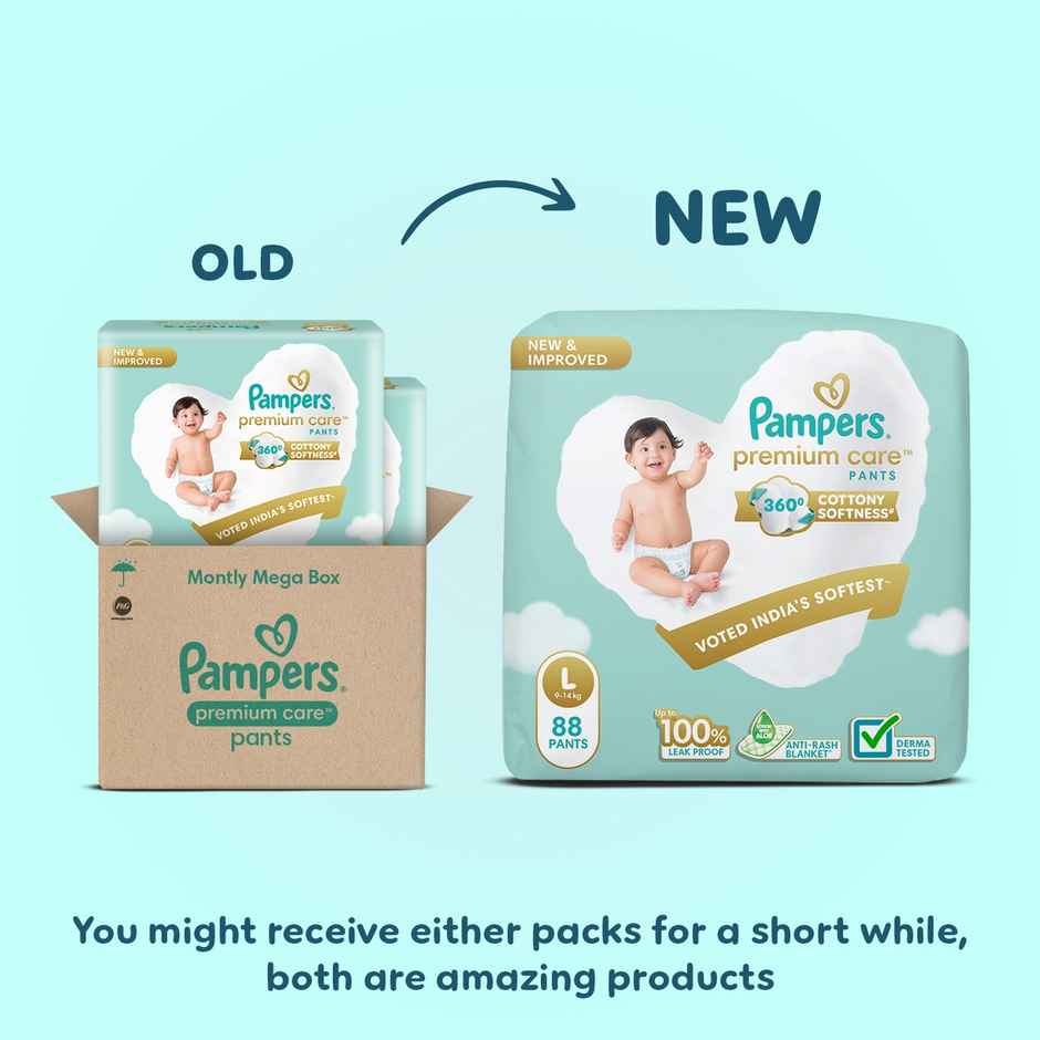 Pampers Premium Care Baby Diapers | Pant Style | L | 88 pcs