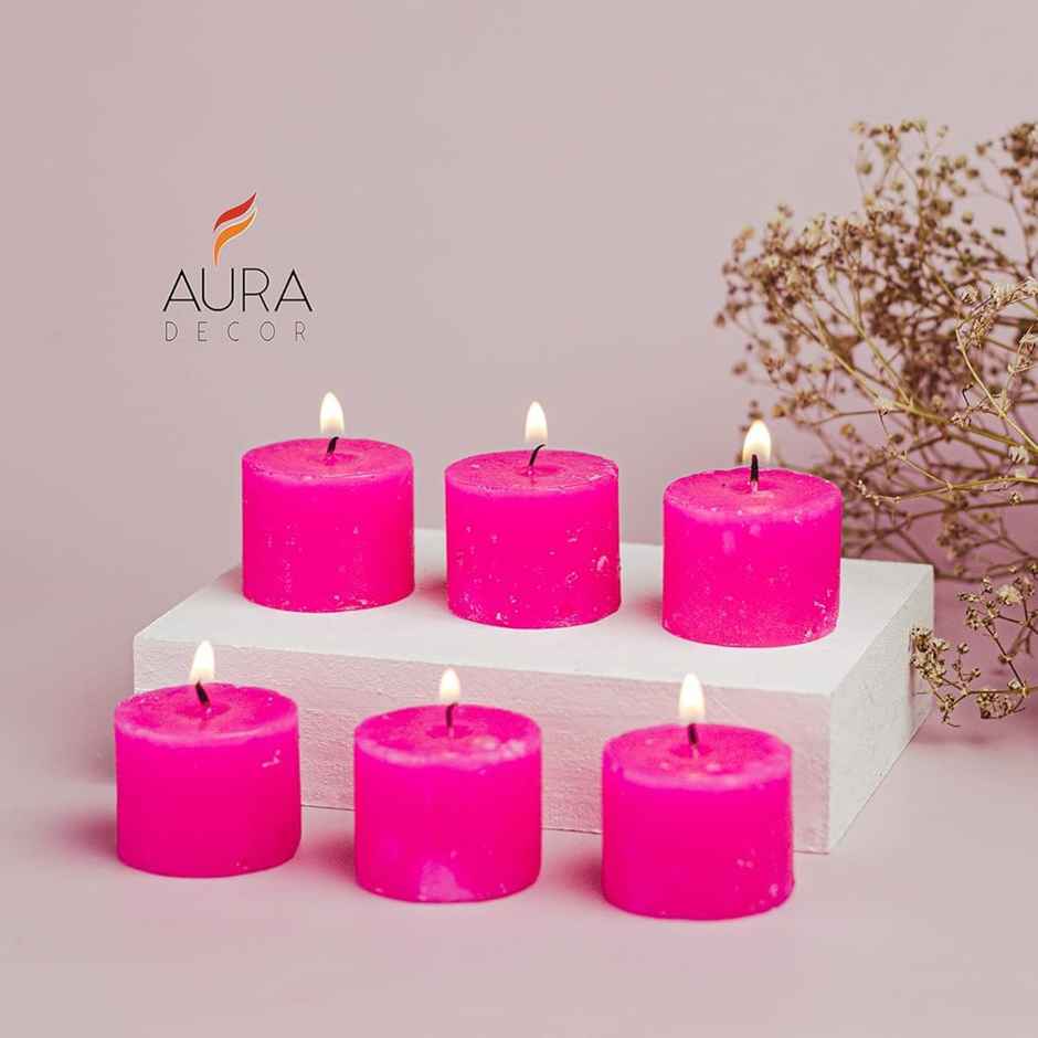 Votive Candles Rose Gift Set | Pack Of 6 | Auradecor