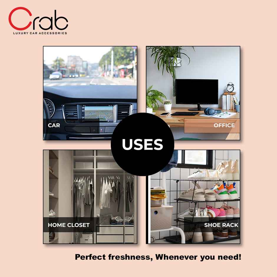 Crab Premium Serene Fragrance Spray | Long-Lasting Car Perfume Freshener | Home, Office & Vehicles