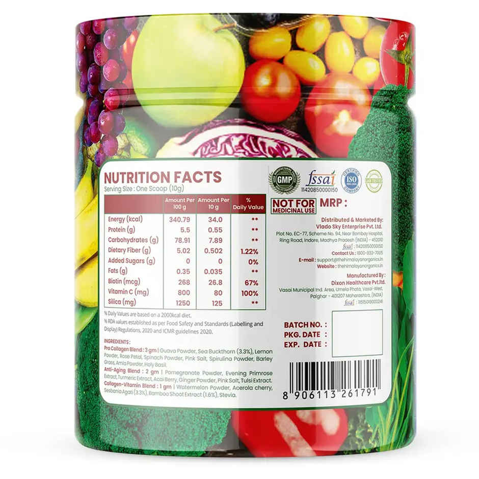 Vlado's Himalayan Organics Plant Based Collagen Builder Powder With Vitamin C & Biotin