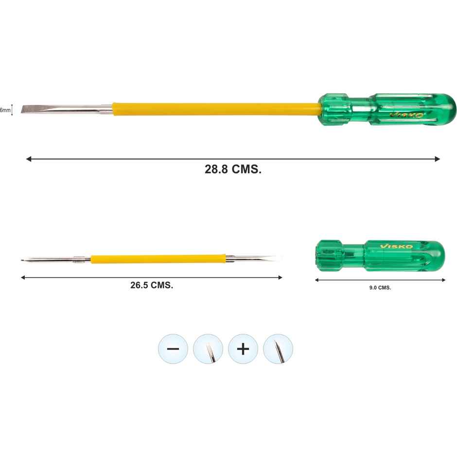 Visko 2 In 1 Long Handle Screwdriver | 1 Pack