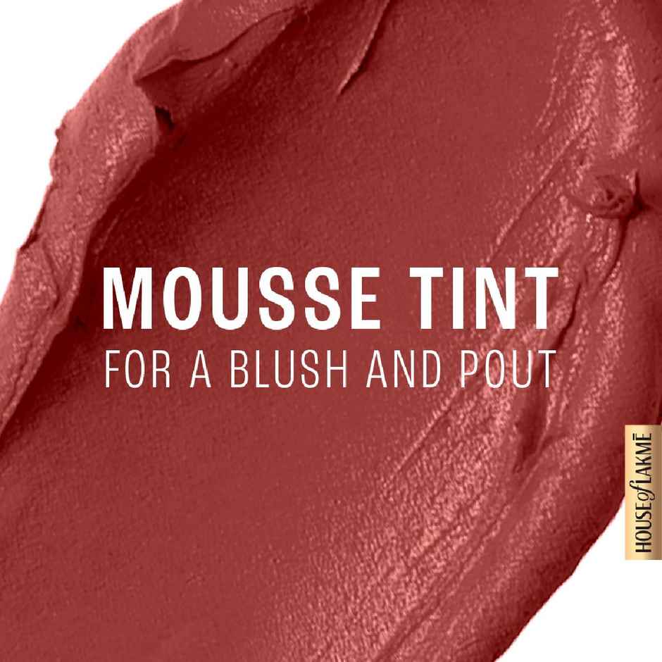Lakme Double Duty Lip & Cheek Mousse Matte Lipstick & Soft Blush, Burgundy Lush