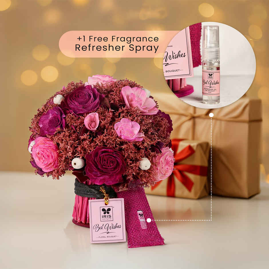 Mini Fragranced Dry Flower Bouquet with Spray | Ideal for Gifting | IRIS