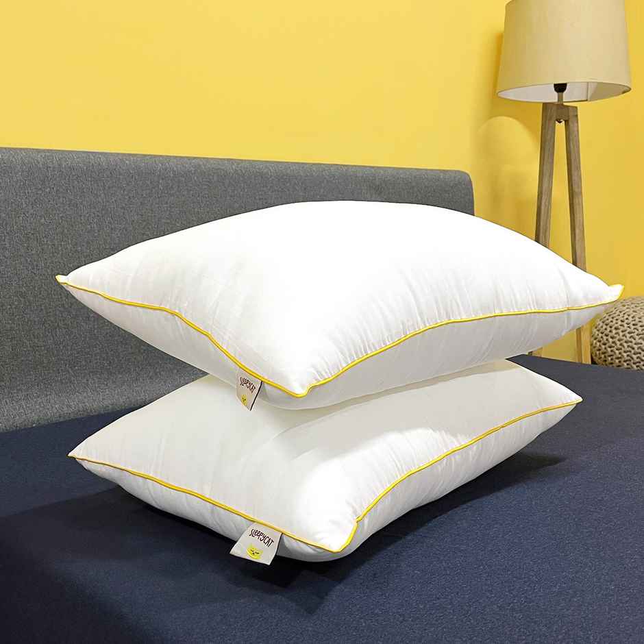 SleepyCat Fiber Lite Pillow Medium Soft White(Standard Size, 27 x 17Inches)