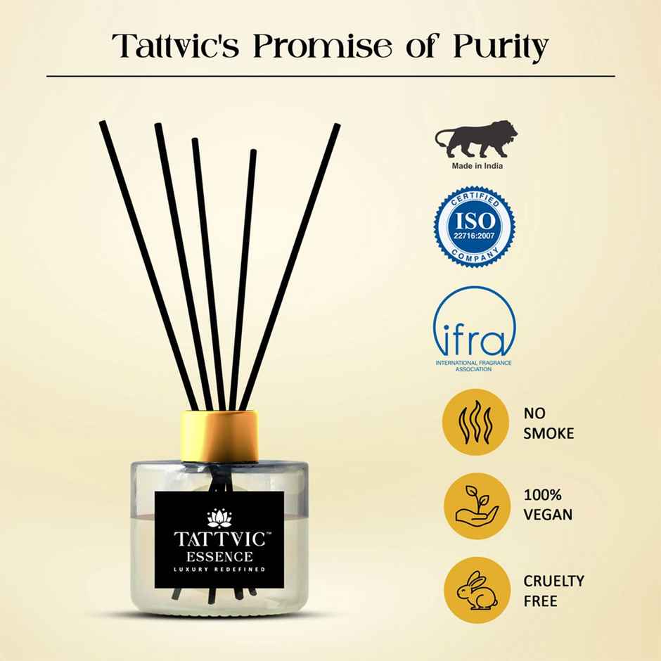 Tattvic Essence Reed Diffuser, Jasmine, Natural, Mood Enhancer