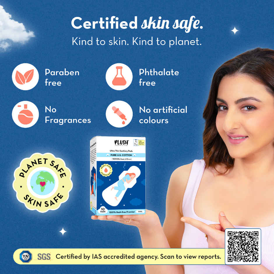 Plush Overnight XXXL Sanitary Pads | Pack of 10 | All Night Pads