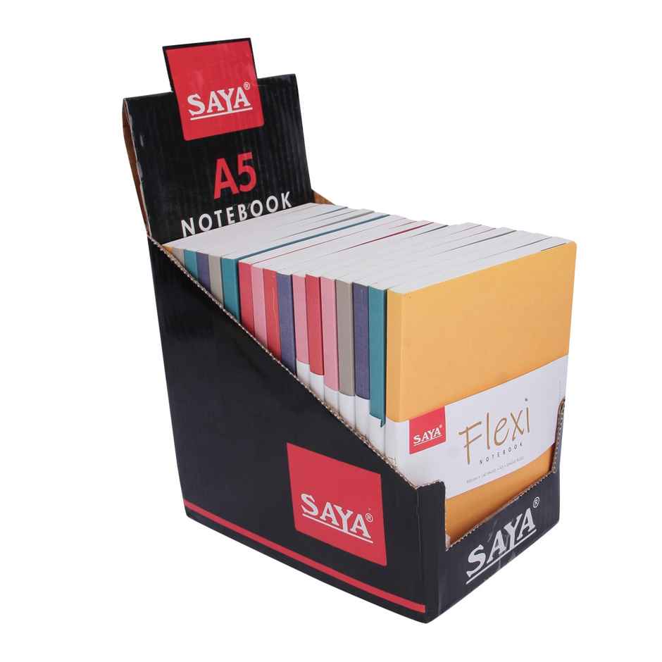 Saya Flexi A5 Notebook | Inside Pockets Bright Paper Ruled | 160 Pages | 14 x 10 cm | Assorted