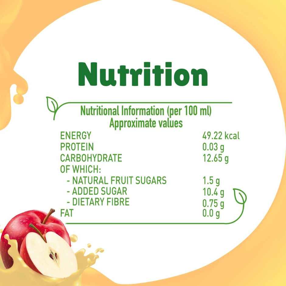 B Natural Apple Juice, 100% Pulp, No Concentrate