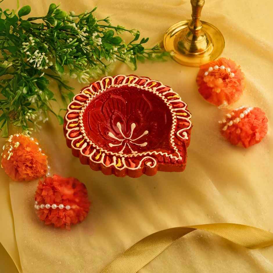 Decorative Clay Diya Bloom | Pack of 4 | Designer Diya | Shruti Creations
