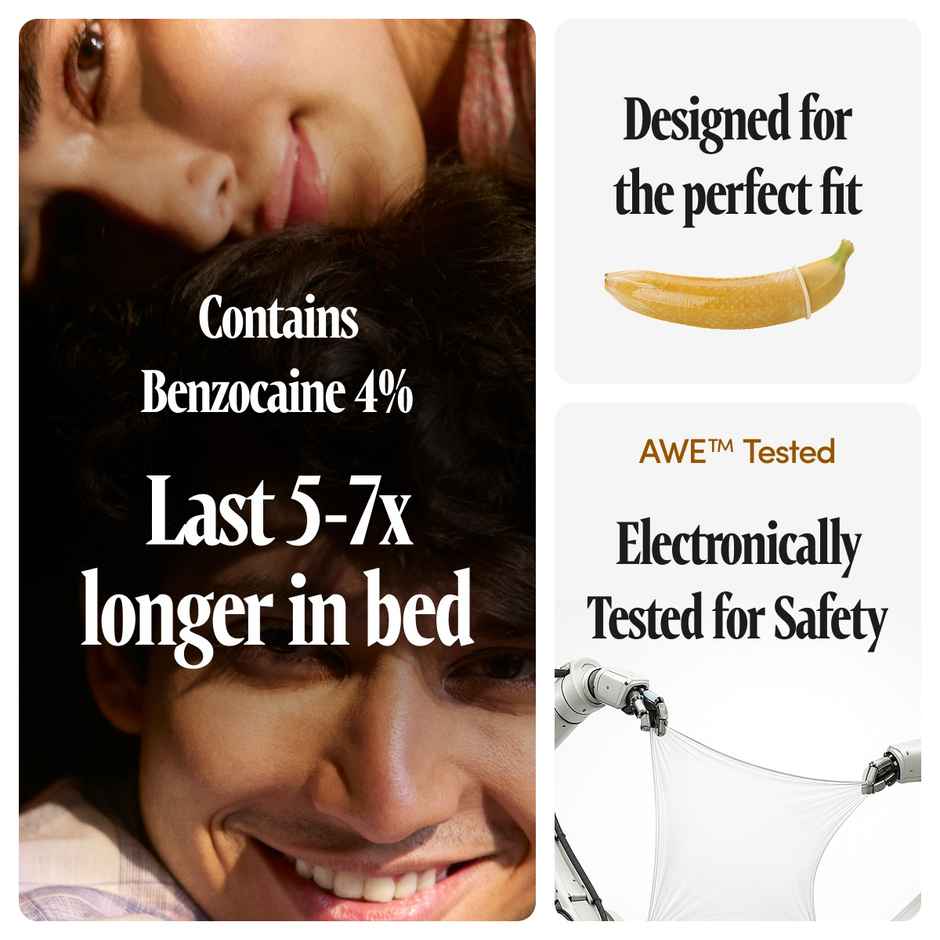 Bold Care Ultra Thin Delay Condoms With Benzocaine 4.5% (10pc) & Bold Care Vibe - Chocolate Flavoured Water-Based Intimate Lube (100ml) Combo