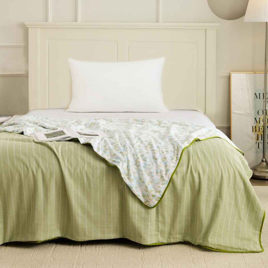 Story@home Printed Single Dohar/Duvet Cover (Cotton, Green) (220x144x2 cms)