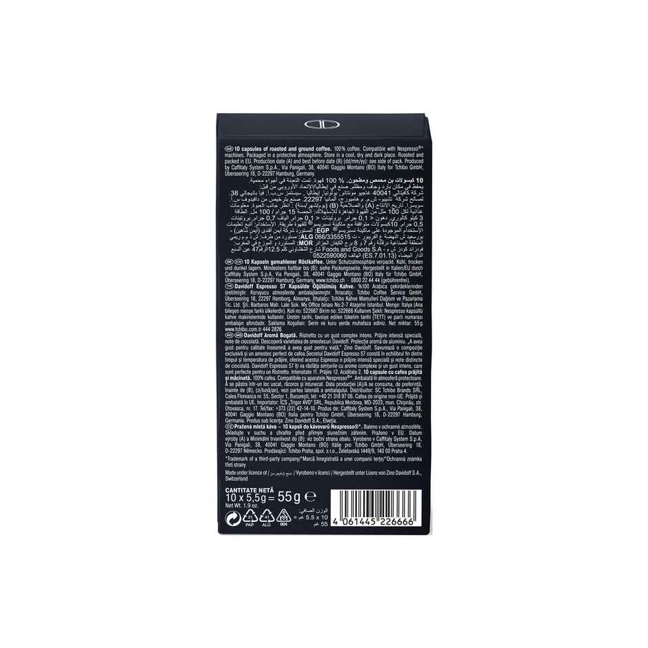 Davidoff Espresso 57 Ristretto Dark And Chocolatey Coffee Capsules