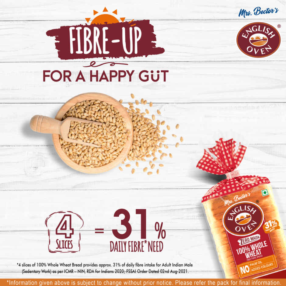 English Oven Zero Maida 100% Whole Wheat Bread