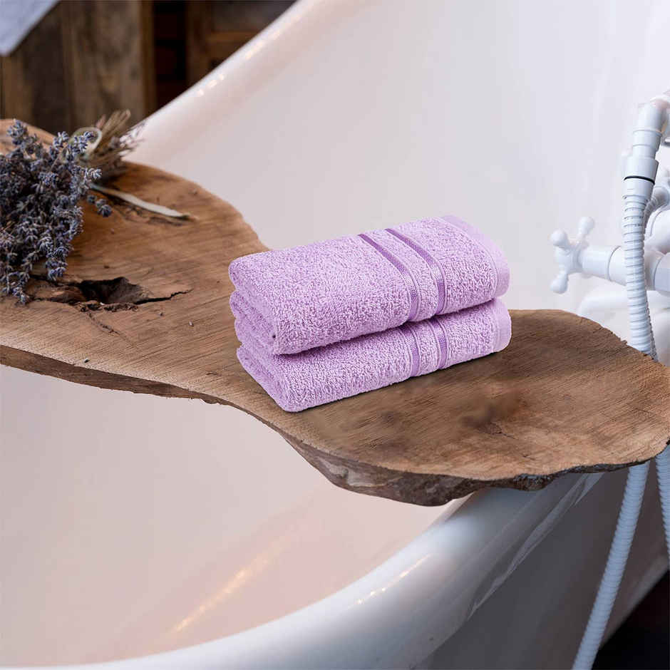 Home Elegance by myTrident Comfort Living 100% Cotton Hand Towel Set | 40cm x 60cm | 400 GSM | Violet Sky