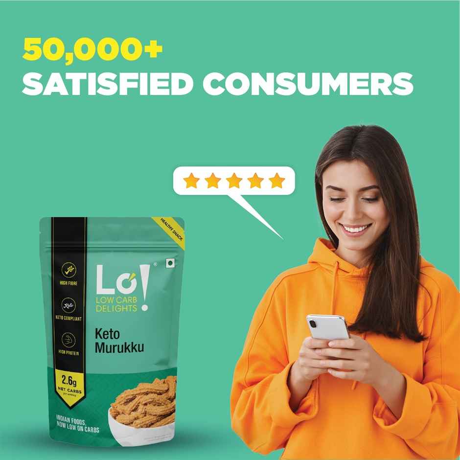 Lo Foods Keto Murukku |No Palm Oil Chakli, Low Carb Diet Healthy Snacks
