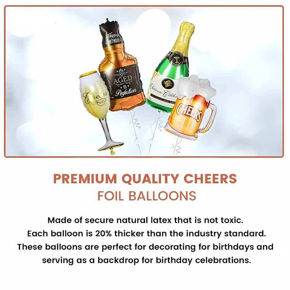 Cheers Champagne Foil Balloons For Decoration | Party Propz