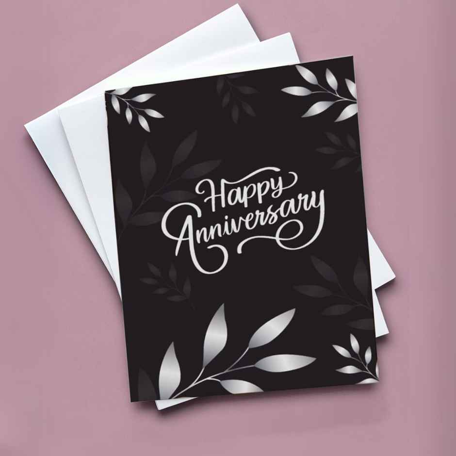 Mad Over Print Black Anniversary Card