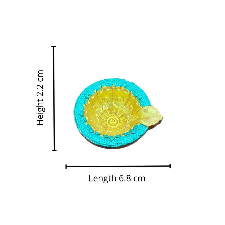 Multicolor Kanchan Diya | Designer Clay Diya |Pack Of 12 | DiaCraft