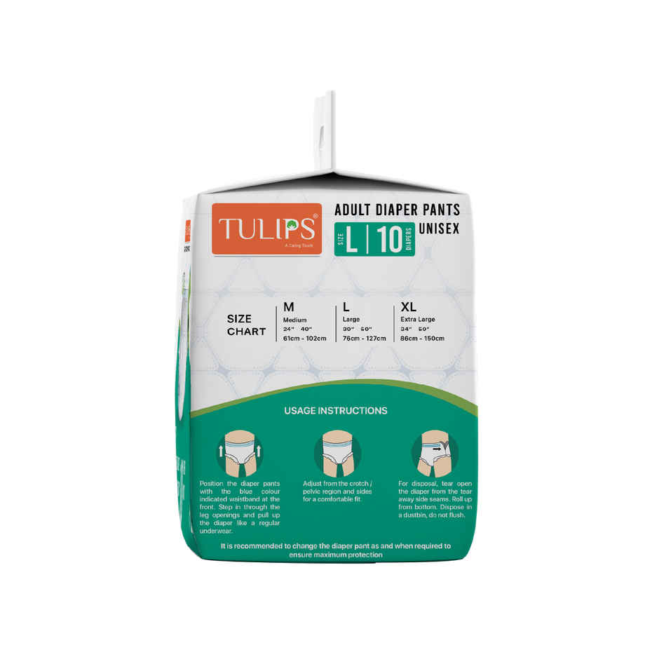 Tulips Adult Diaper Pants | L