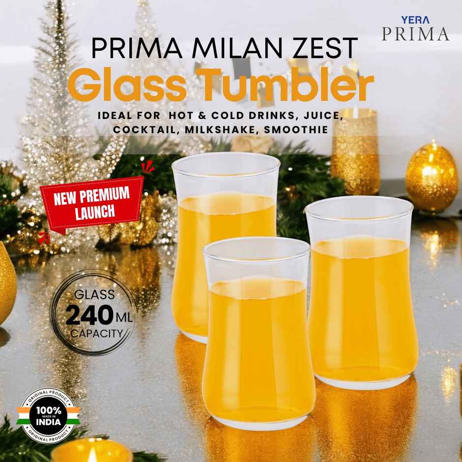 YERA GLASSWARE Prima Water Tumbler | Durable & Stylish