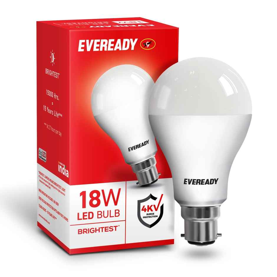 Eveready 18 W LED Bulb Cool Day Light | 6500K | Energy Efficient | B22 Base Holder