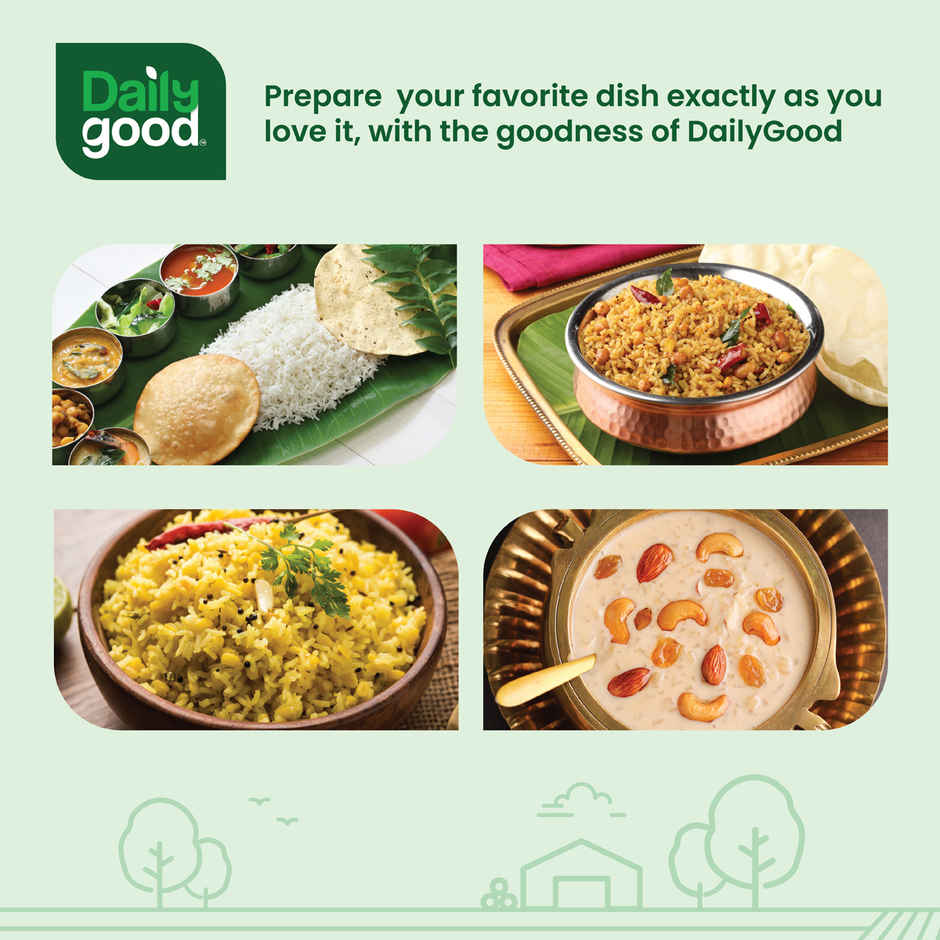 Daily Good Sona Masoori Raw Rice(1kg) & Daily Good Unpolished Toor / Tur / Arhar Dal(500gms) Combo