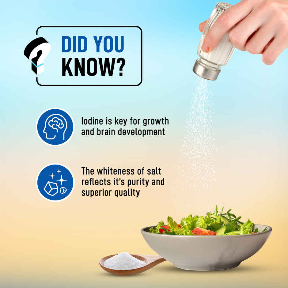 Annapurna Premium Iodised Sea Salt | Naturally Sun Dried | Naturally White | Pure & Free-Flow | Uppu