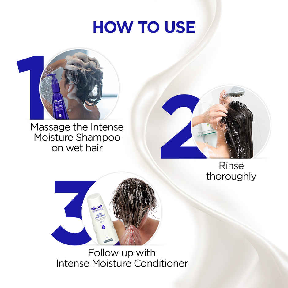 Bblunt Complete Moisture Combo for Healthy Hair with Vitamin E & Jojoba:  Shampoo 300ml & Conditioner 250g & Hair Mask 250g  Combo