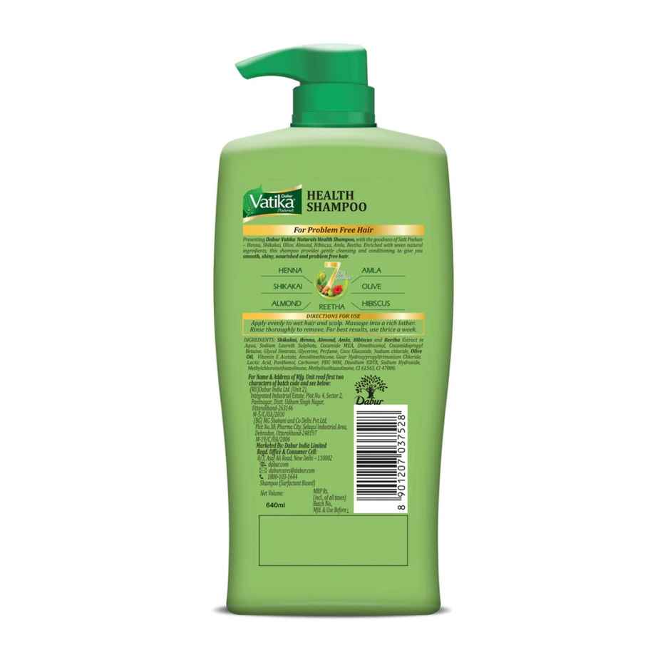 Vatika Naturals Health Shampoo with Henna & Amla - Power of 7 nourishing herbs