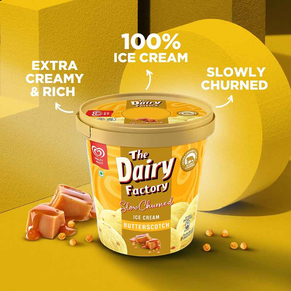 Kwality Wall's The Dairy Factory Butterscotch Ice Cream Tub