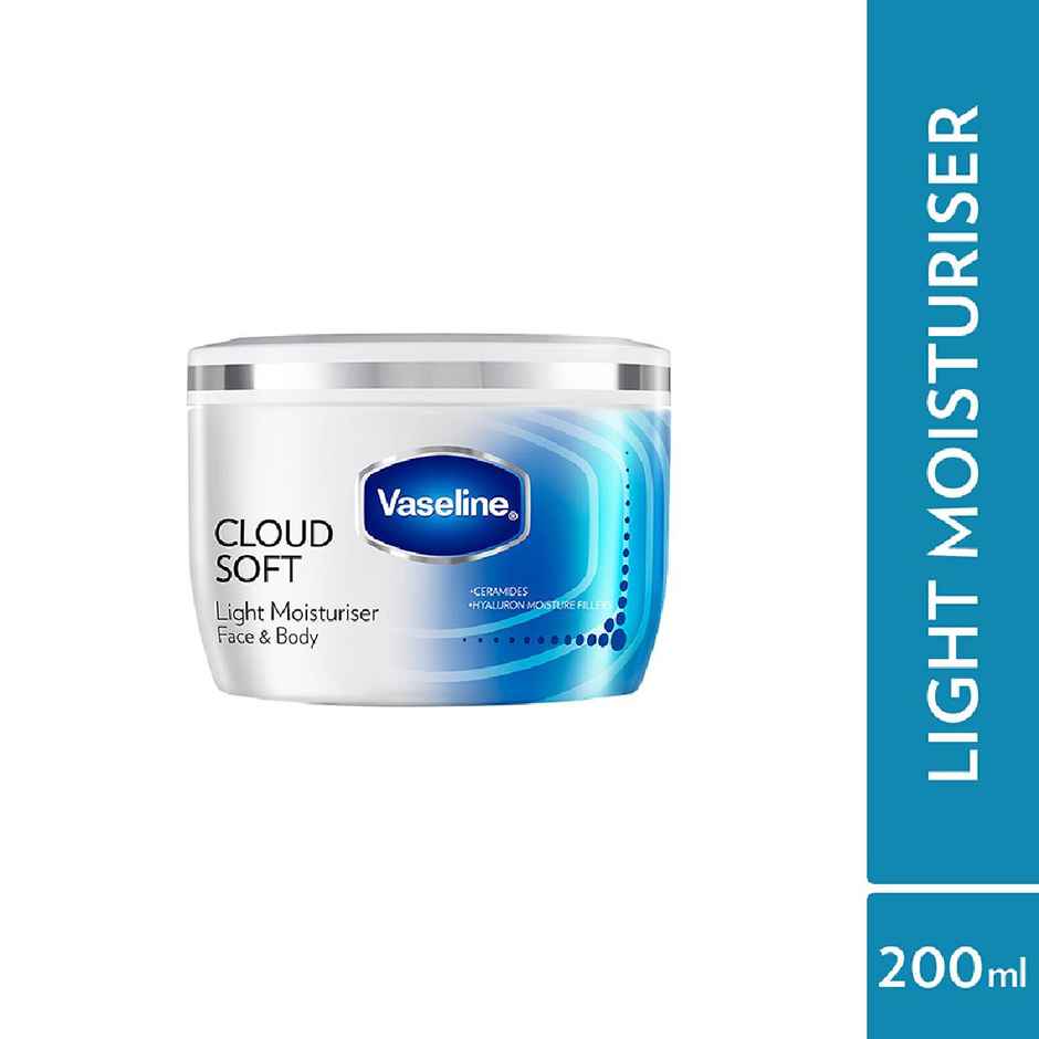 Vaseline Cloud Soft Light Moisturiser | 100 Hours Non-Sticky Hydration |Ceramides & Hyaluron