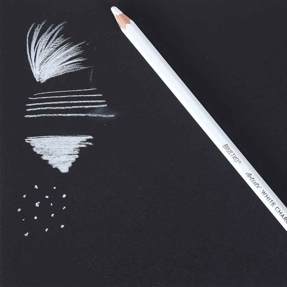 Brustro Artists Coloured Pencils Black & White Set Of 6 | 3 Whites And 3 Blacks