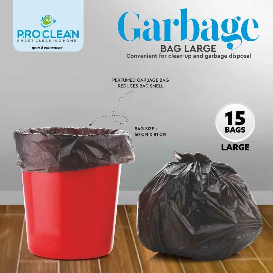 PROCLEAN Garbage Bag Large Size | Black - 24 X 32 in