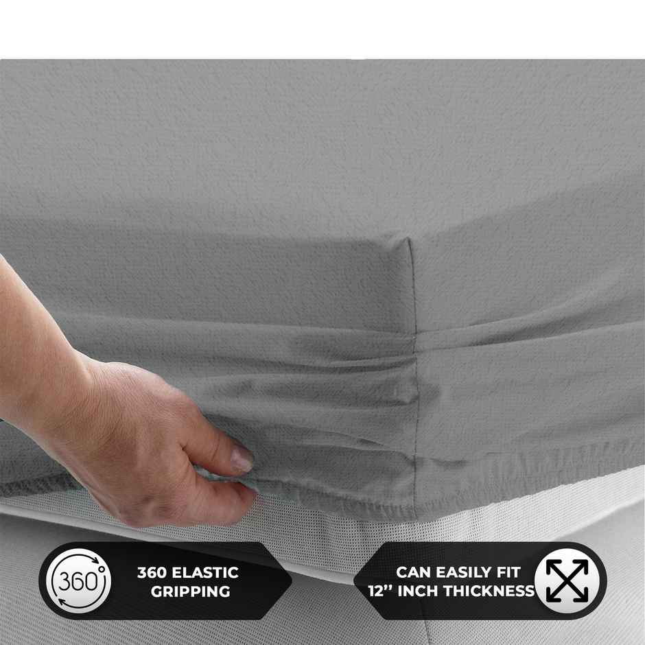 Story@Home Terry 100% Waterproof and Dustproof King Size Mattress Protector Gray | 78 x 72 Inch