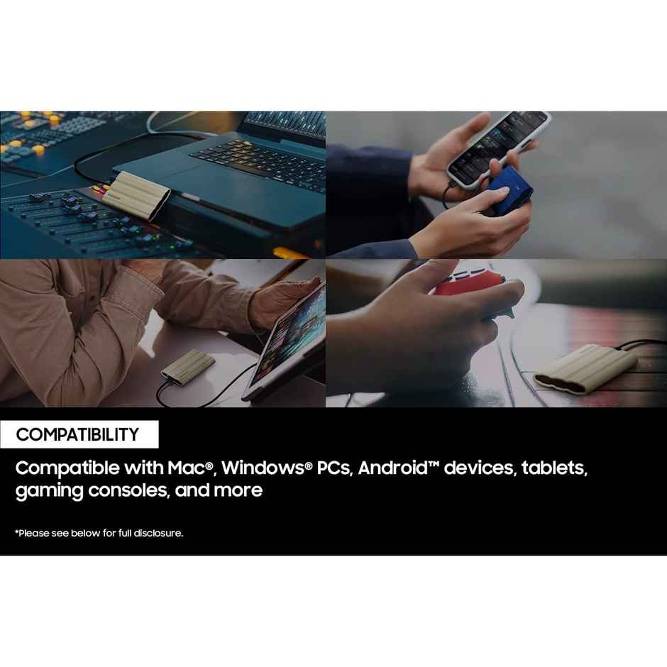 Samsung T7 Shield 1TB External Portable SSD | Black | MU-PE1T0S