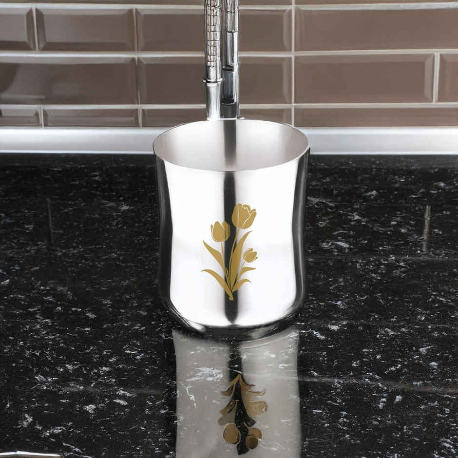 Kitchen Essentials Stainless Steel Damru Glass 7 - Laser Etching