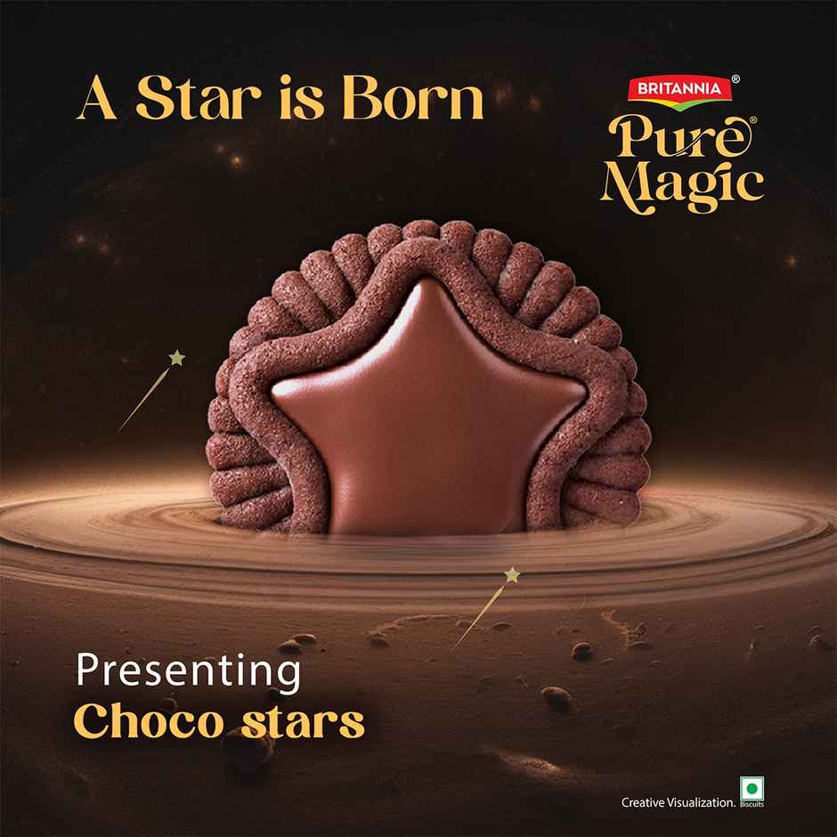 Britannia Pure Magic Choco Stars | Chunky Choco Topped Cookie
