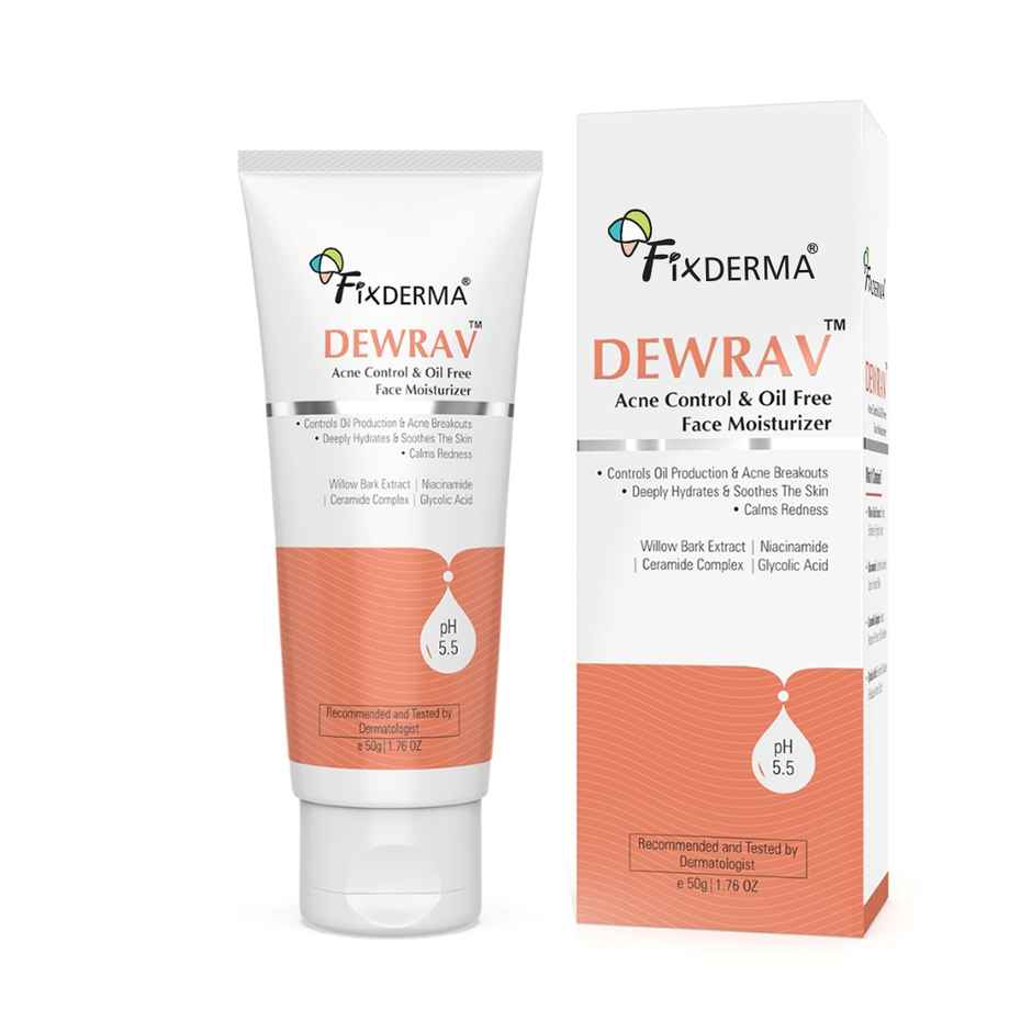 Fixderma Dewrav Acne Control and Oil Free Face Moisturizer with Niacinamide & Glycolic Acid