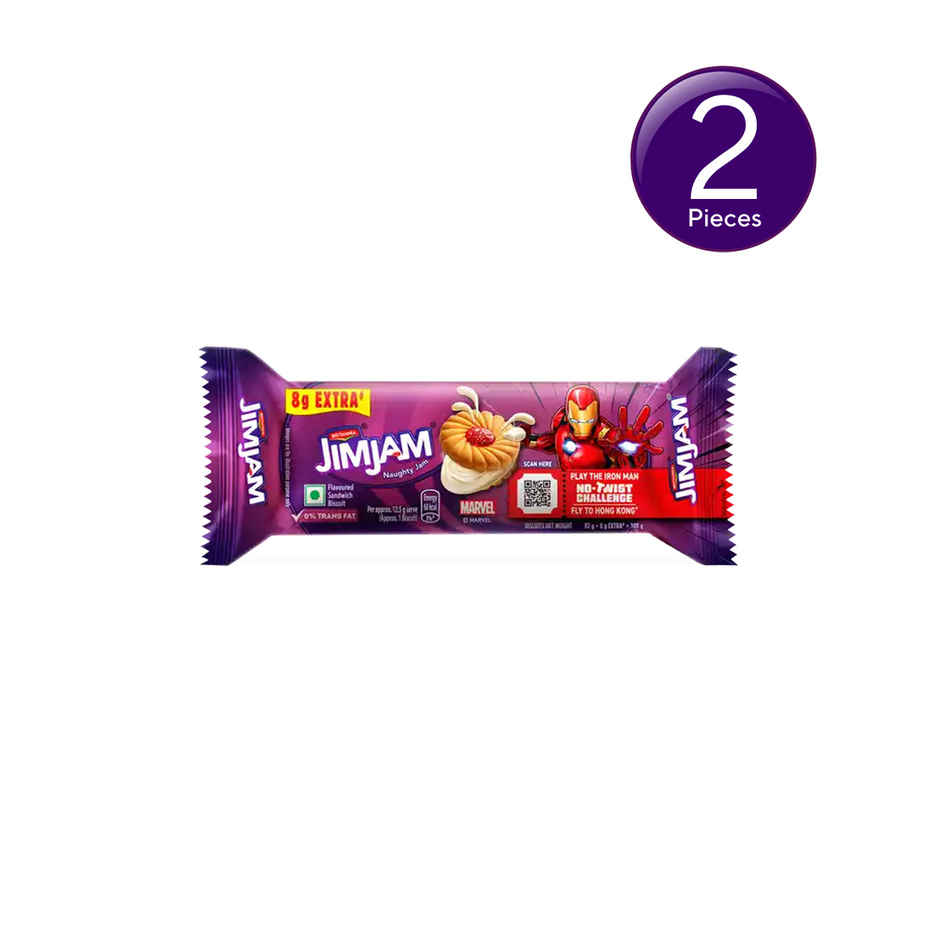 Britannia Treat Jimjam Naughty Jam Cream Biscuits | Combo
